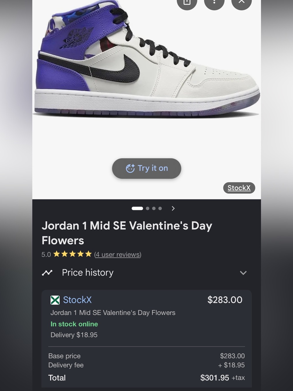 Nike Jordan 1 Mid SE Shoes - White/Black/Purple
